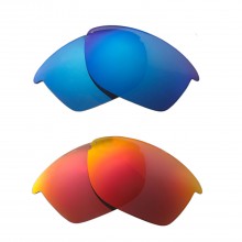 Walleva Fire Red + Ice Blue Polarized Replacement Lenses For Oakley Unstoppable (OO9191 Series) Sunglasses